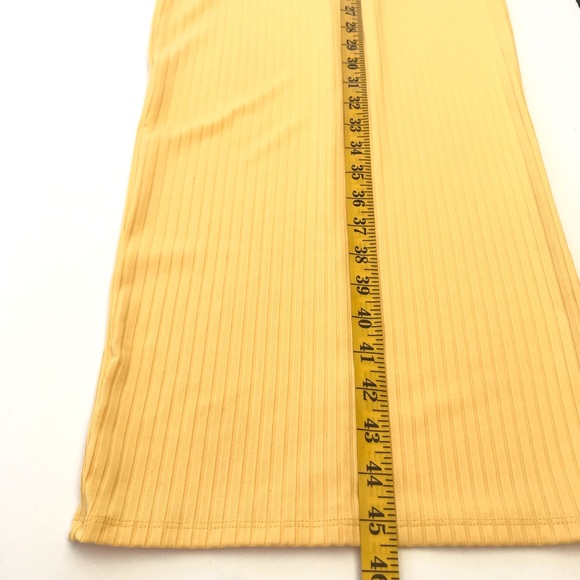 Zara Yellow Ribbed Sleeveless Midi Bodycon Dress - Picture 4 of 5